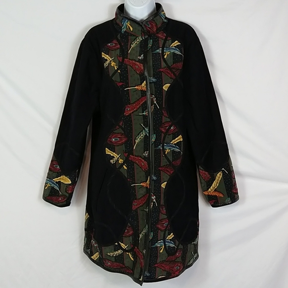 Women's Reversible Raincoat Black Size M - Picture 1 of 7